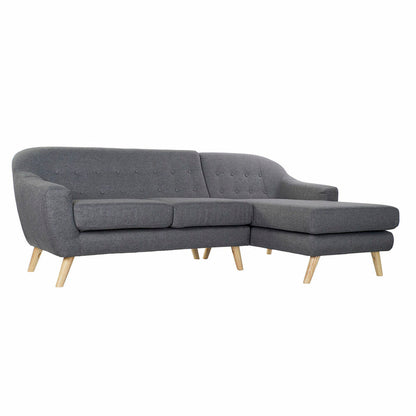 Treseter sofa DKD Home Decor 8424001799442 Grå Flerfarget Naturell Tre Gummitre Scandi 230 x 144 x 84 cm