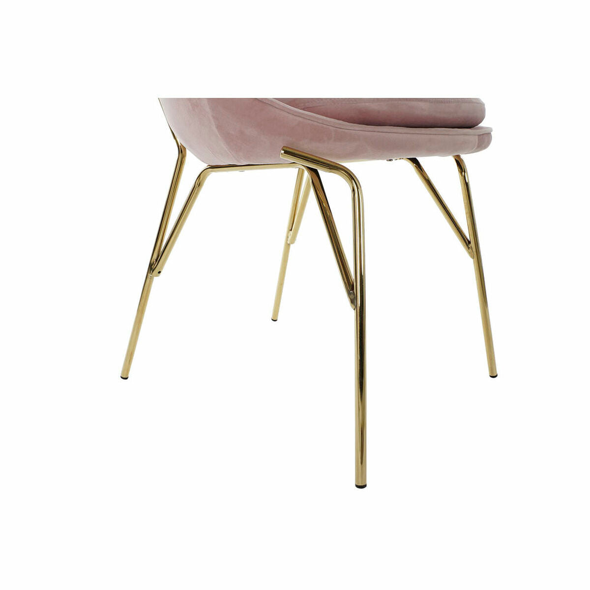 Dining Chair DKD Home Decor Pink Golden Metal Plastic 60 x 60 x 85 cm