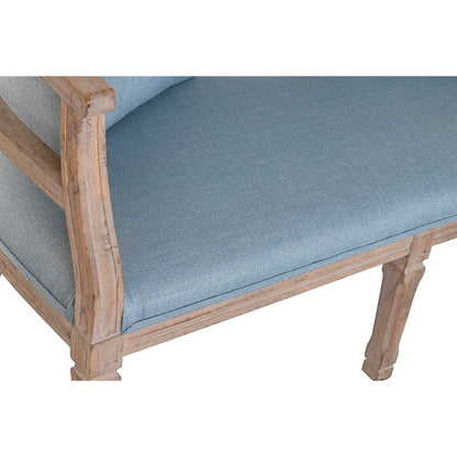 Sofa DKD Home Decor Blue Linen Rubber wood (122 x 69 x 72 cm)