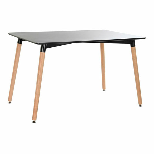 Dining Table DKD Home Decor Black Natural Wood Birch MDF Wood 120 x 80 x 74 cm