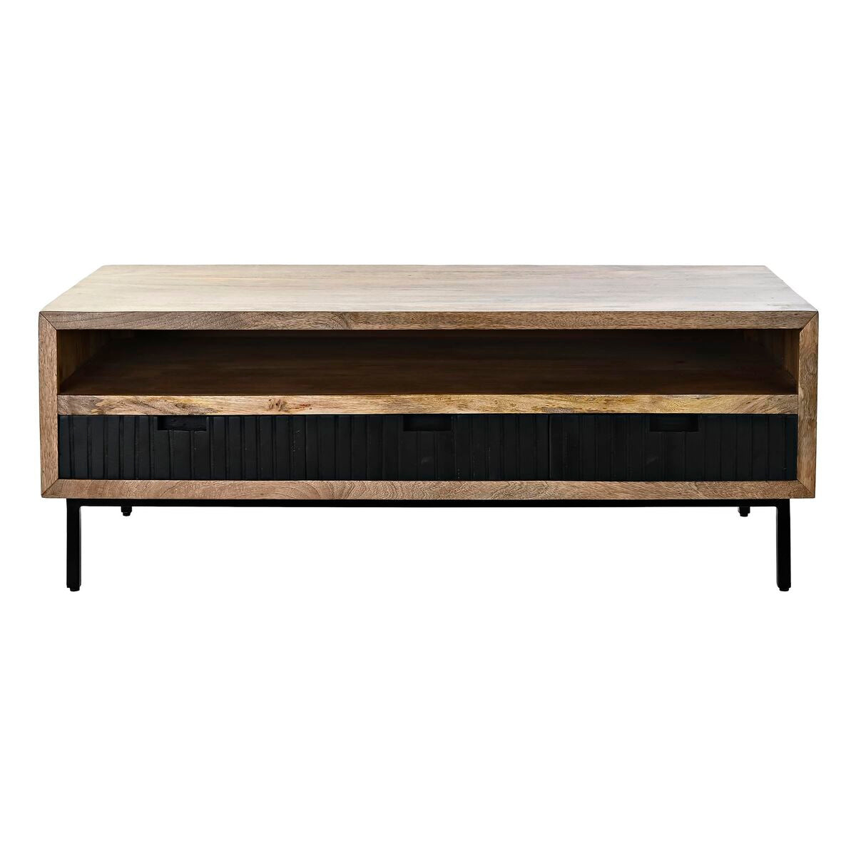 Centre Table DKD Home Decor Black Light brown Metal Mango wood 120 x 60 x 45 cm