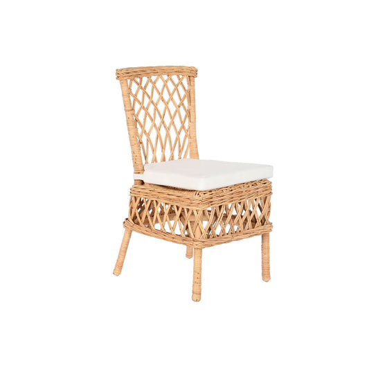 Chair DKD Home Decor White Natural Rattan 45 x 55 x 85 cm