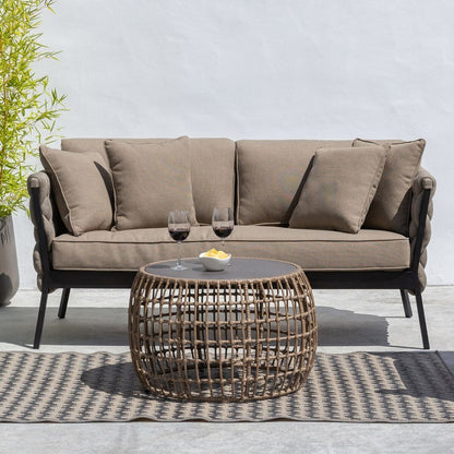 Centre Table Ariki 73 x 61 x 46 cm synthetic rattan Steel