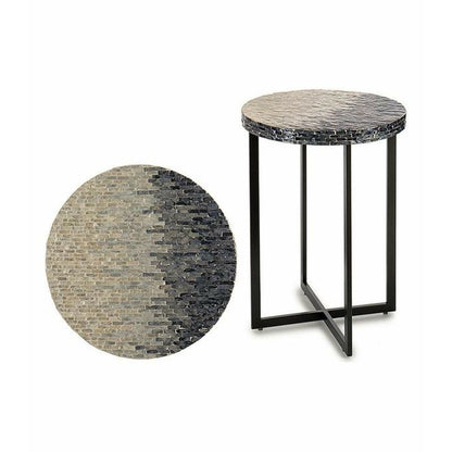 Side table Grey Metal Mother of pearl Particleboard (45 x 62 x 45	 cm)