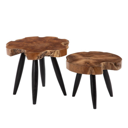 Side table Natural Black Teak 50 x 50 x 40 cm