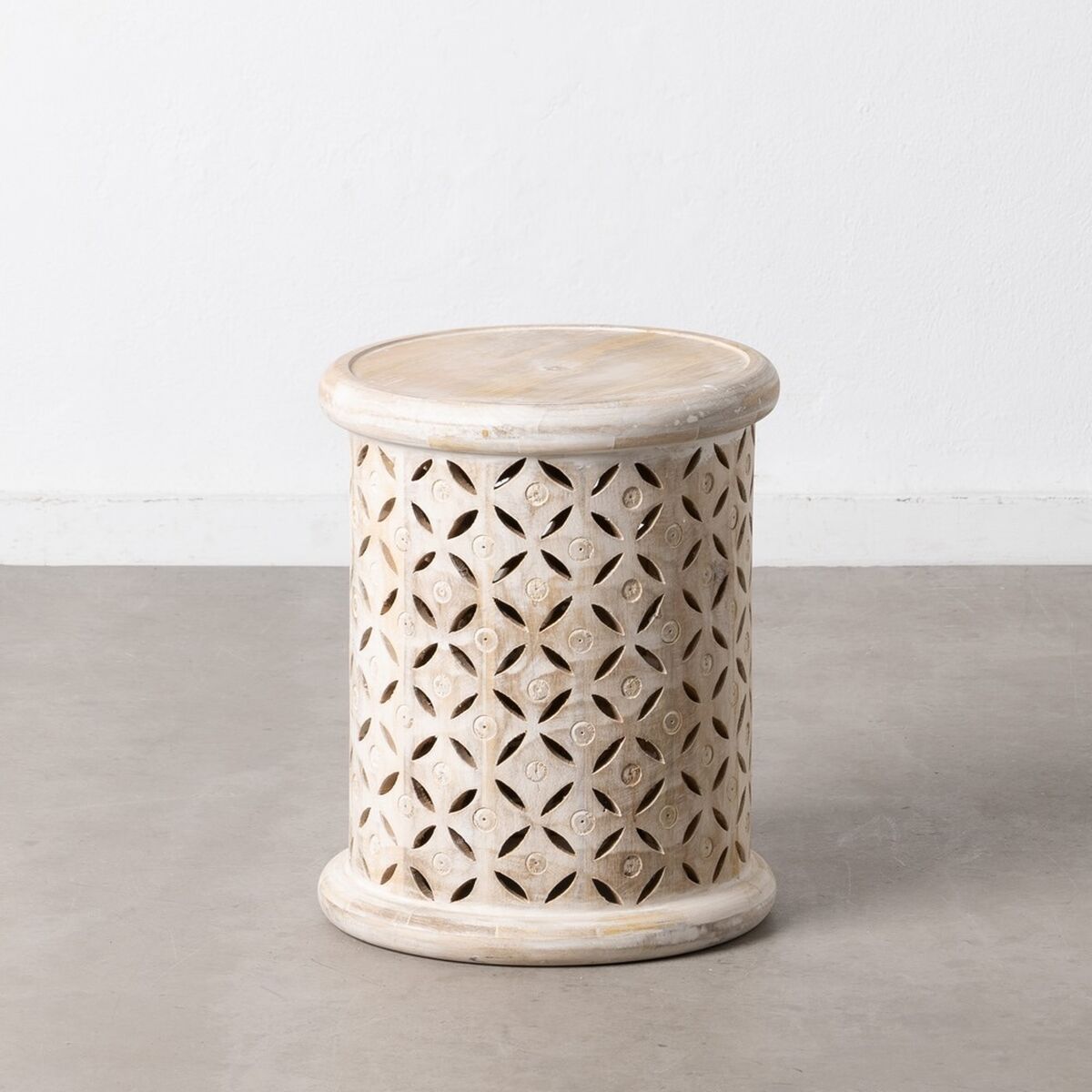 Side table 37 x 37 x 46,5 cm White Mango wood