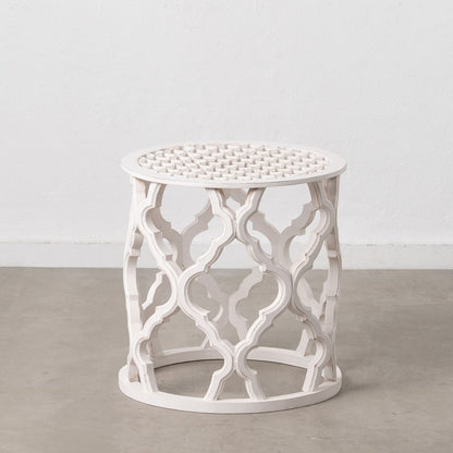 Side table White MDF Wood 50 x 50 x 52 cm DMF