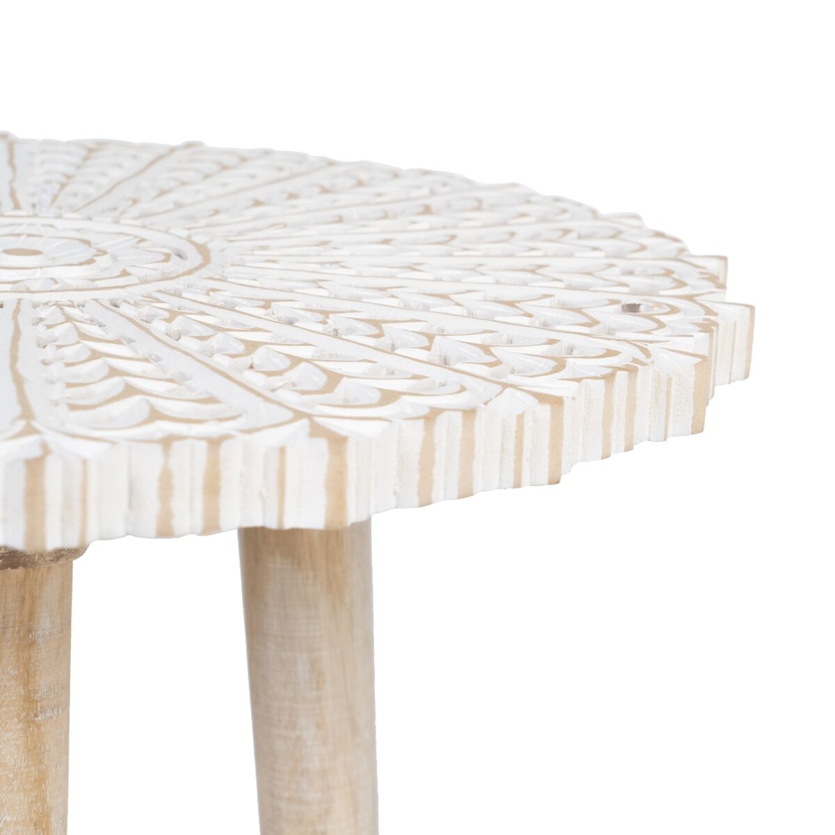 Side table 45 x 45 x 53 cm White Mango wood