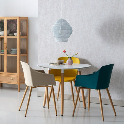 Dining Table 90 x 90 x 74 cm Wood White DMF