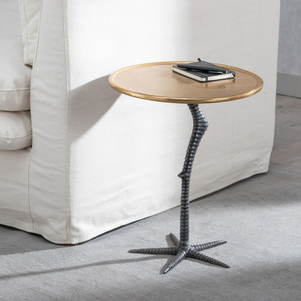 Side table Black Golden Metal Aluminium 39 x 39 x 48 cm