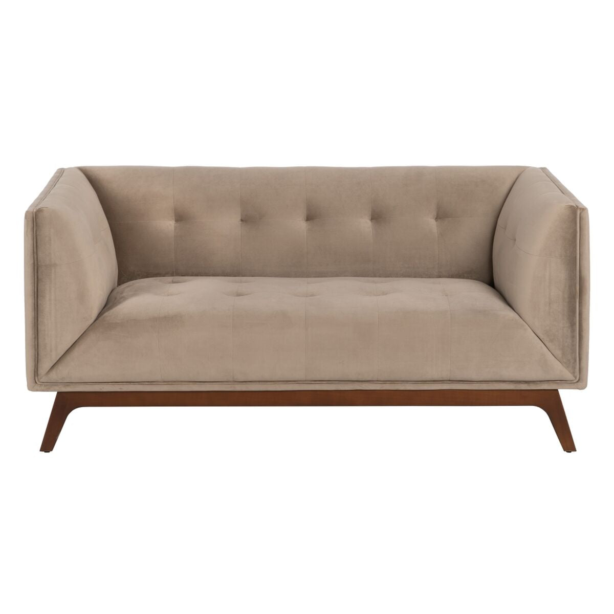 Sofa 156 x 81 x 72 cm Champagne Syntetisk Stoff Tre Fløyel