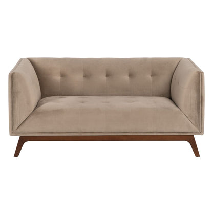 Sofa 156 x 81 x 72 cm Champagne Syntetisk Stoff Tre Fløyel