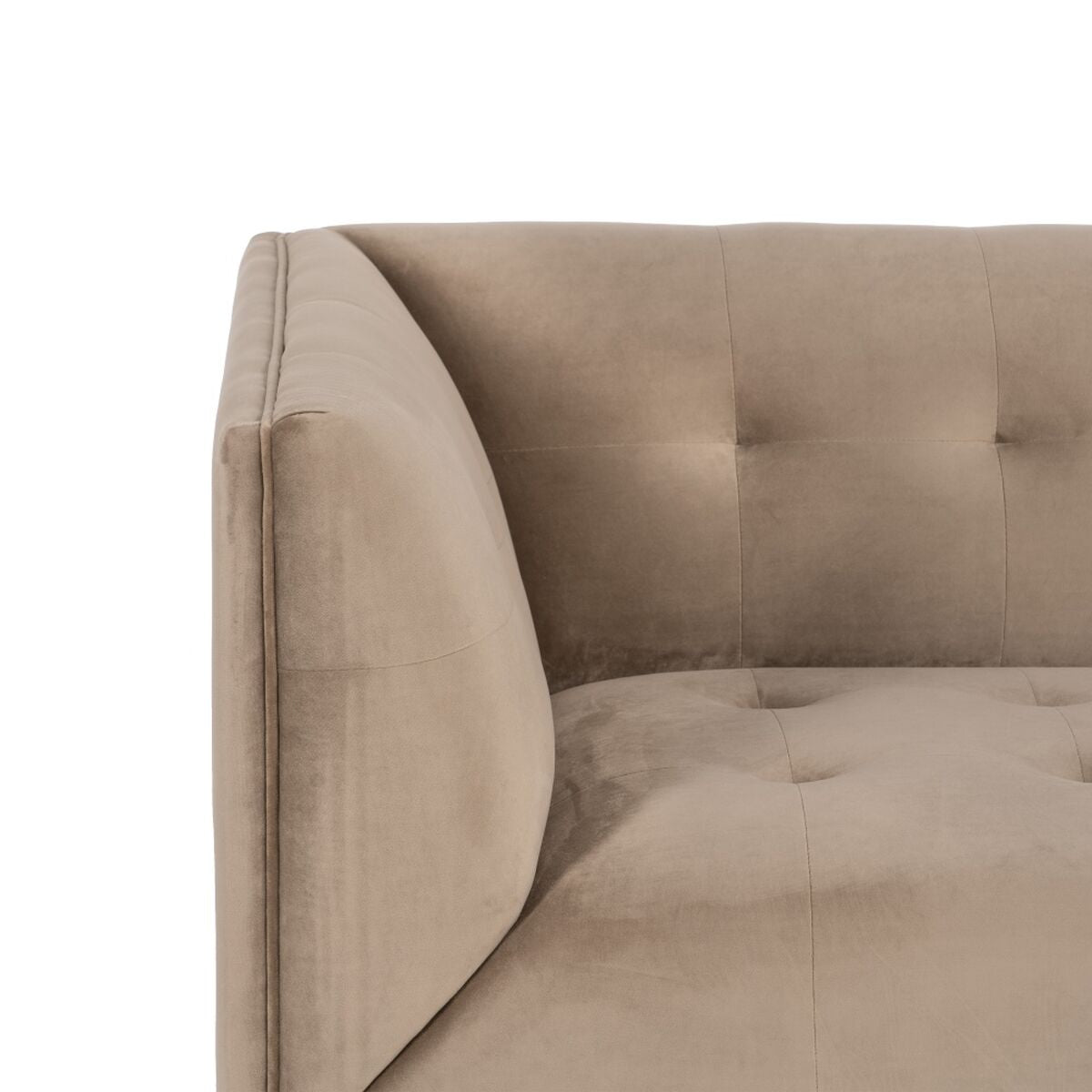 Sofa 156 x 81 x 72 cm Champagne Syntetisk Stoff Tre Fløyel