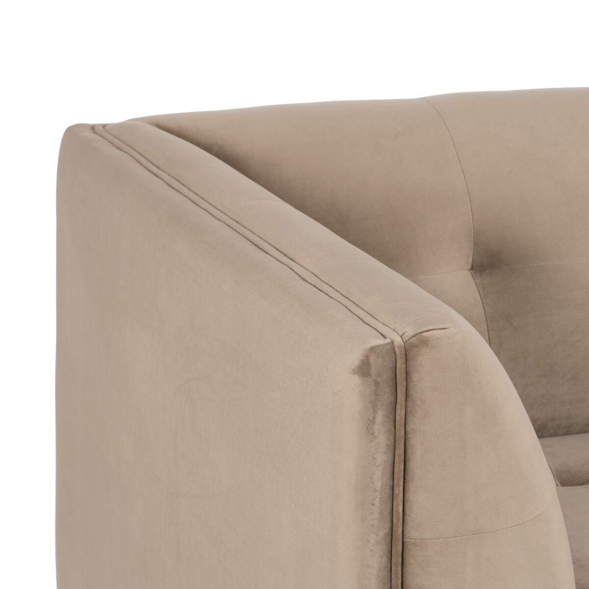 Sofa 156 x 81 x 72 cm Champagne Synthetic Fabric Wood Velvet