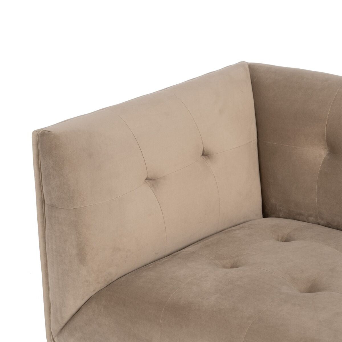 Sofa 156 x 81 x 72 cm Champagne Syntetisk Stoff Tre Fløyel