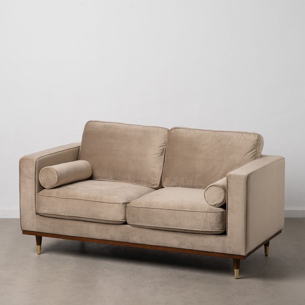 Sofa 172 x 89 x 91 cm Champagne Syntetisk Stoff Tre Fløyel