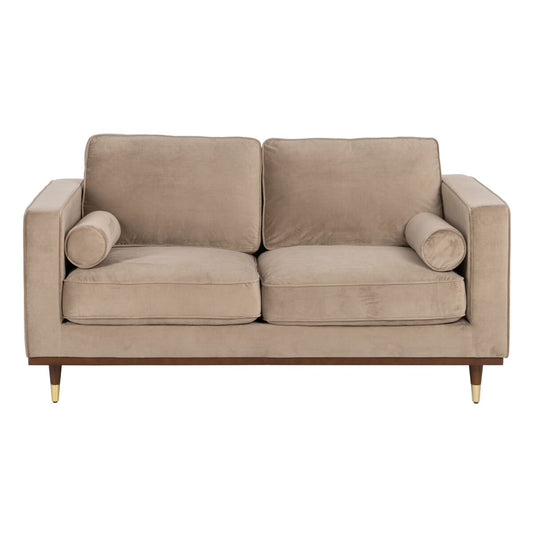 Sofa 172 x 89 x 91 cm Champagne Syntetisk Stoff Tre Fløyel