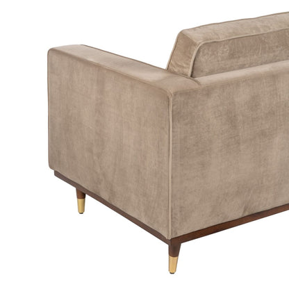 Sofa 172 x 89 x 91 cm Champagne Syntetisk Stoff Tre Fløyel