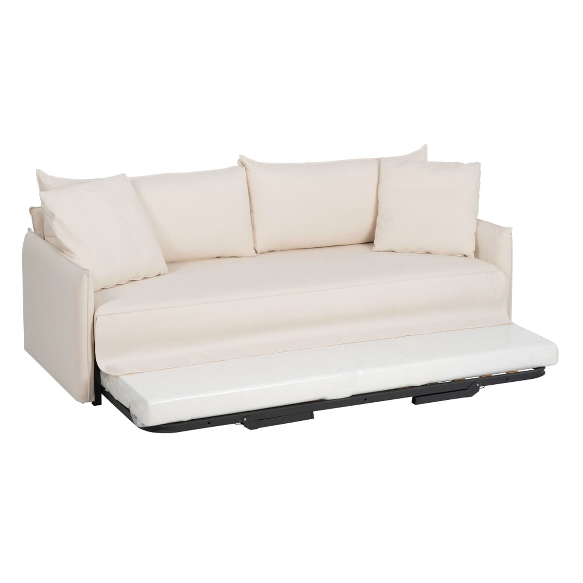 Sovesofa 200 x 94 x 86 cm Syntetisk Stoff Krem