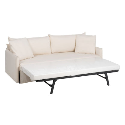 Sovesofa 200 x 94 x 86 cm Syntetisk Stoff Krem