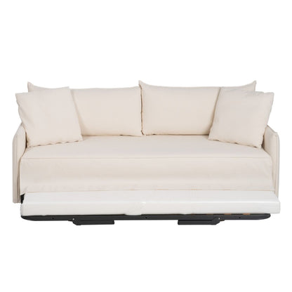 Sovesofa 200 x 94 x 86 cm Syntetisk Stoff Krem