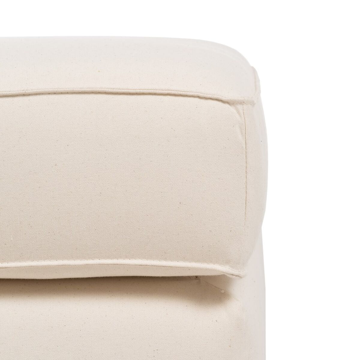 Pouffe 100 x 80 x 44 cm Synthetic Fabric Cream