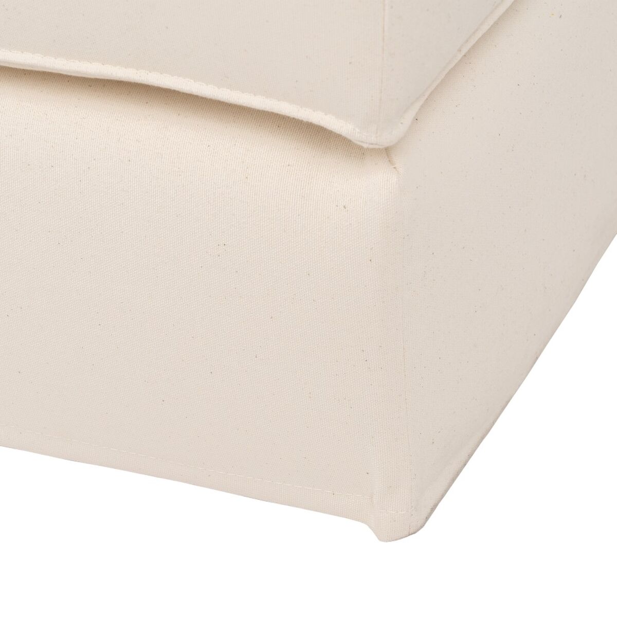 Pouffe 100 x 80 x 44 cm Synthetic Fabric Cream